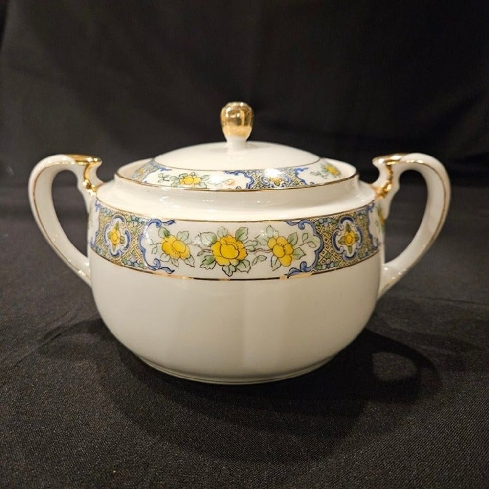 Japanese‎ NIPPON Hand Painted Teapot 9.5" Wide (2e1)